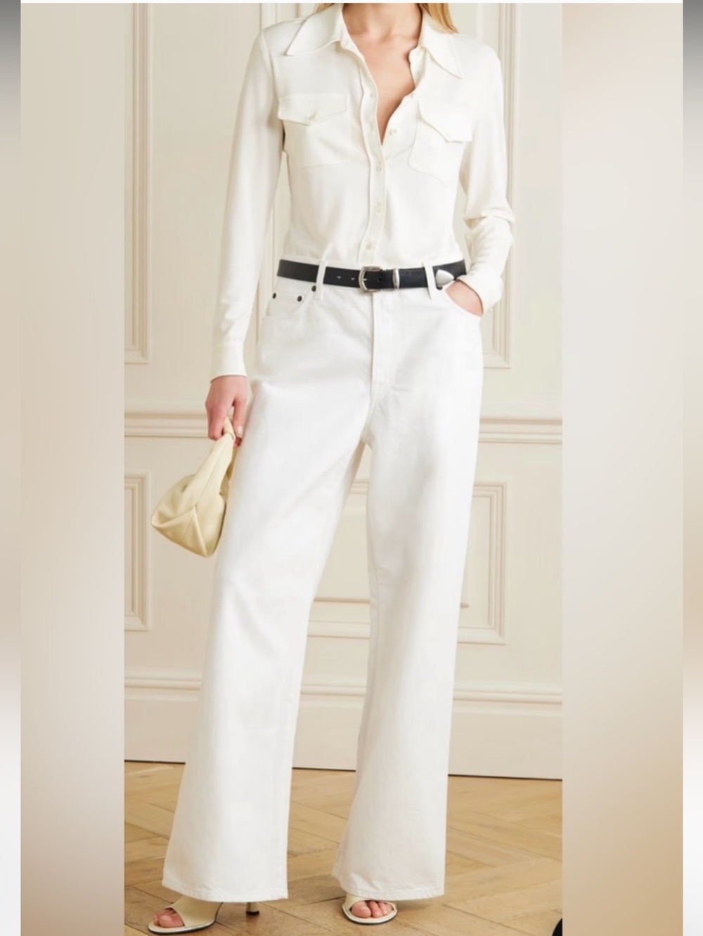 NILI LOTAN aveline shirt in ivory Size XS